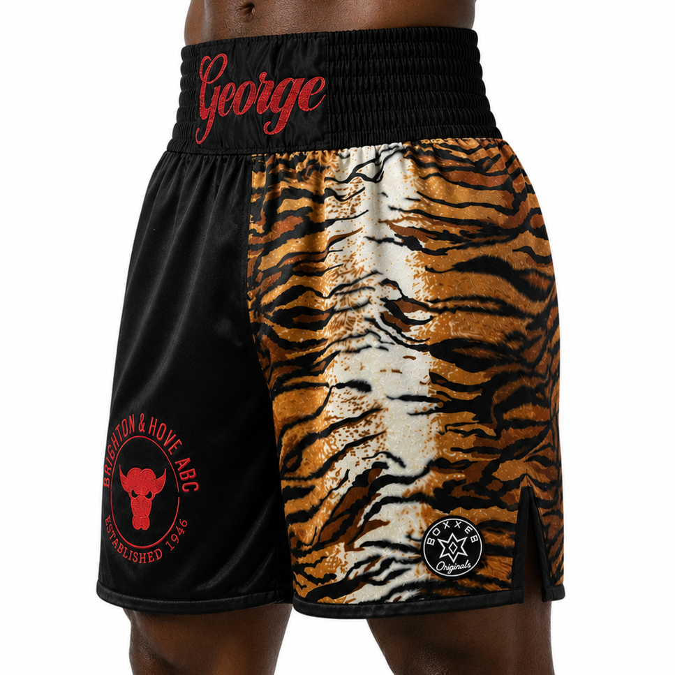 Haringey BX Black & Tiger George Custom Boxing Shorts & Trunks