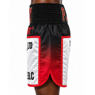 JOSHUA BX Red to Black & White Harry Custom Boxing Shorts & Trunks