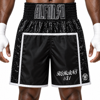 JOSHUA BX Black Premium Alfie Custom Boxing Shorts & Trunks