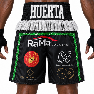 JOSHUA BX Black & Green Mauricio Custom Boxing Shorts & Trunks
