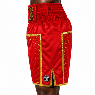 JOSHUA BX Red & Kings gold Can Custom Boxing Shorts & Trunks