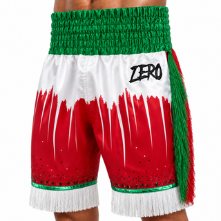 Shine bright BX Ruby Red & Green & White  Ashley  Custom Boxing Shorts & Trunks