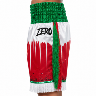 Shine bright BX Ruby Red & Green & White  Ashley  Custom Boxing Shorts & Trunks