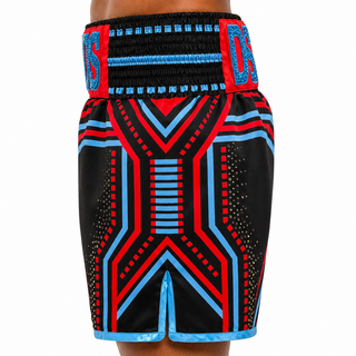 ROBOT BX Black & Red & Blue Custom Boxing Shorts & Trunks