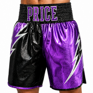 Lightning BX Ayden Black & Purple Custom Boxing Shorts & Trunks