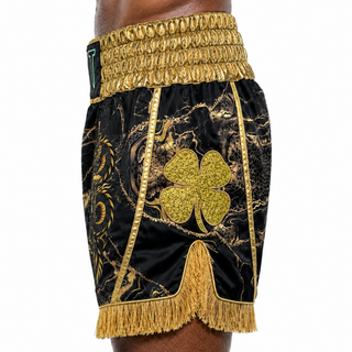 KNOCKOUT MTS Black & Gold Lorcan Xavier  Custom Boxing Shorts & Trunks