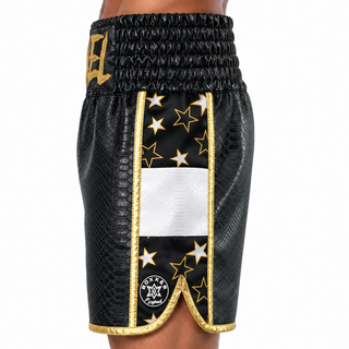Venom BX Black & White & Gold Michael Custom Boxing Shorts & Trunks