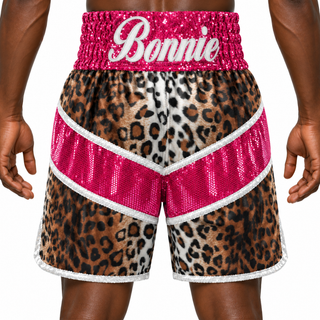 Jazzy BX Leopard & Pink Owen Custom Boxing Shorts & Trunks