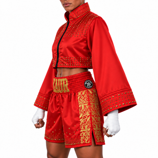  Female Red & Gold Glitter Charan [186713] Full Kits