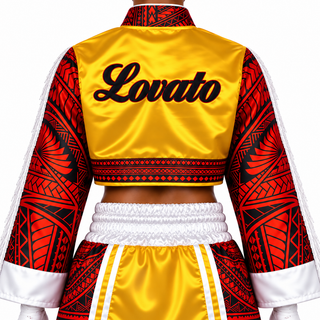 Tribal Crop top JKT Yellow-White-Red Amanda Jackets