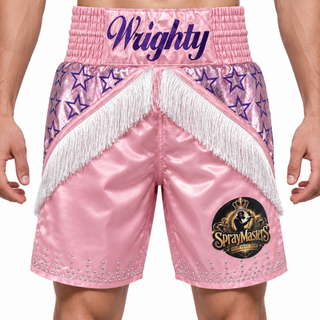 STAR QUALITY BX Pink & Purple Ashley Custom Boxing Shorts & Trunks