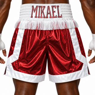 COTTO BX Red & White Mikael Custom Boxing Shorts & Trunks