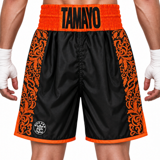 Royal BX Black & Orange Carl Custom Boxing Shorts & Trunks