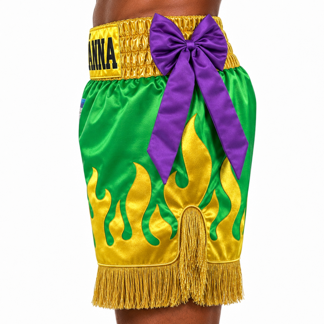 Fire MTS Finn King Gold & Green Muay Thai Shorts