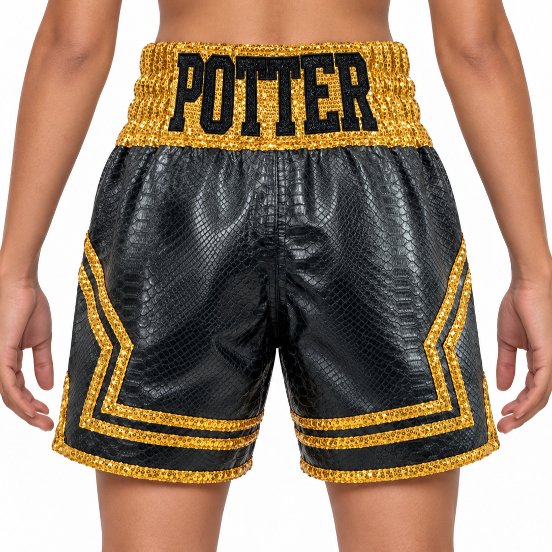 BASK Old Black & Gold Effie Custom Boxing Shorts & Trunks
