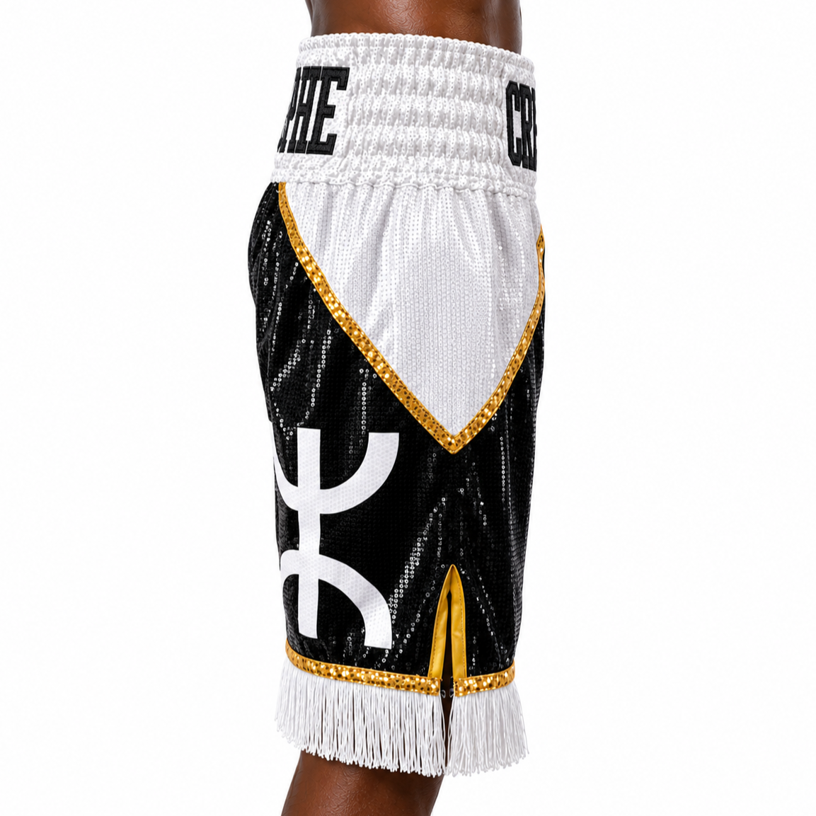 New York BX Black & White Cristophe Custom Boxing Shorts & Trunks
