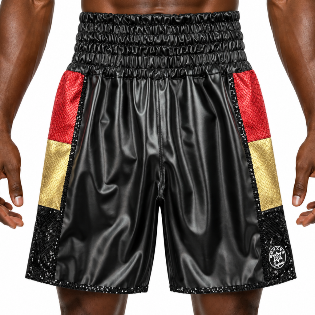 Venom BX Black & Tri-colour Lee Custom Boxing Shorts & Trunks