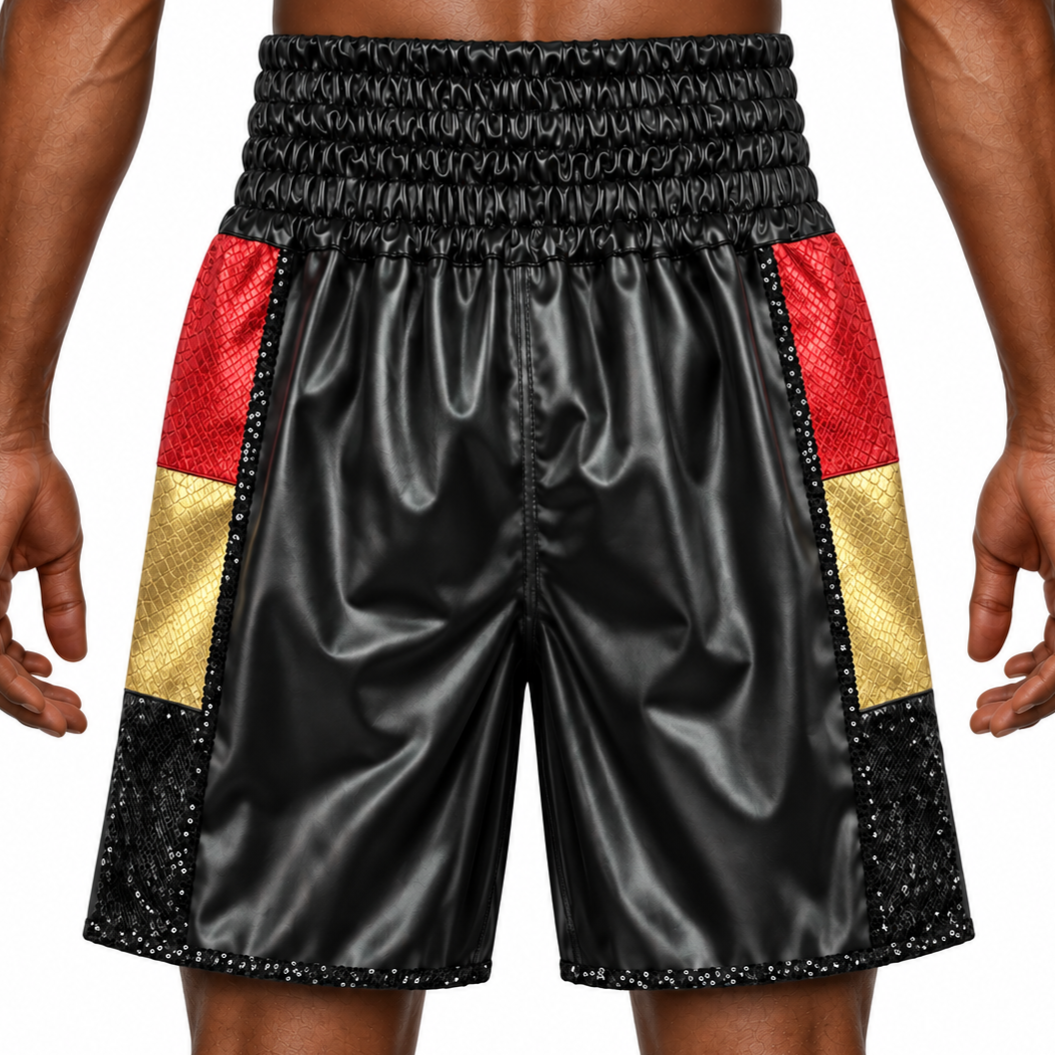 Venom BX Black & Tri-colour Lee Custom Boxing Shorts & Trunks