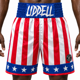 CREED BX Red-Blue-White Chris Custom Boxing Shorts & Trunks