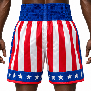 CREED BX Red-Blue-White Chris Custom Boxing Shorts & Trunks