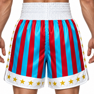 CREED BX  Red-Teal-Gold Dennis Custom Boxing Shorts & Trunks