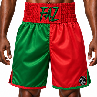 Haringey BX Red & Green Frazer Custom Boxing Shorts & Trunks