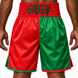 Haringey BX Red & Green Frazer Custom Boxing Shorts & Trunks