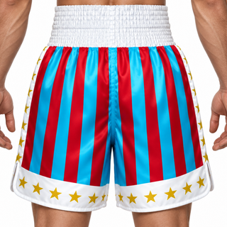 CREED BX Red & Blue Dennis Custom Boxing Shorts & Trunks