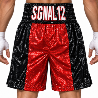 All Mayweather BX Old Black & Red Noah Custom Boxing Shorts & Trunks