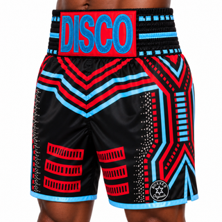 ROBOT BX Black-Red-Light blue with crystals Freddie Custom Boxing Shorts & Trunks