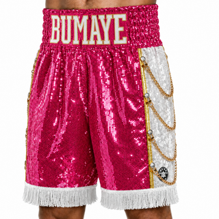 SOLDIER BX White & Pink elias Custom Boxing Shorts & Trunks