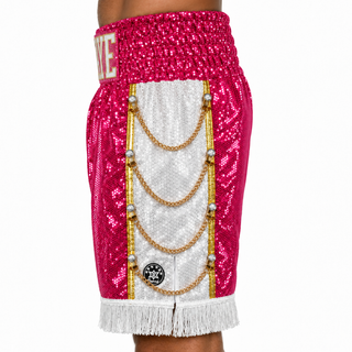 SOLDIER BX White & Pink elias Custom Boxing Shorts & Trunks