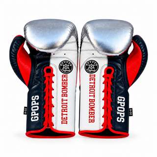 Gloves Laced / Flat Old Black & Silver & White & Red Martin F Boxing Gloves
