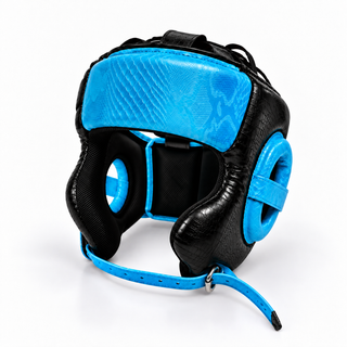 Cheek Piece Head Guard (Tyson) Black metallic snake & Light blue metallic snake Andrew A Head Guard