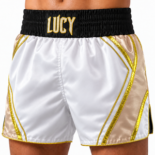 Lucy 210693 Muay Thai shorts with thin waistband triangle design