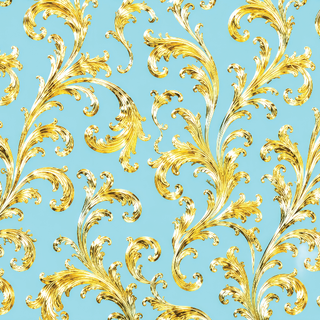 Baroque (Light Blue&Gold )