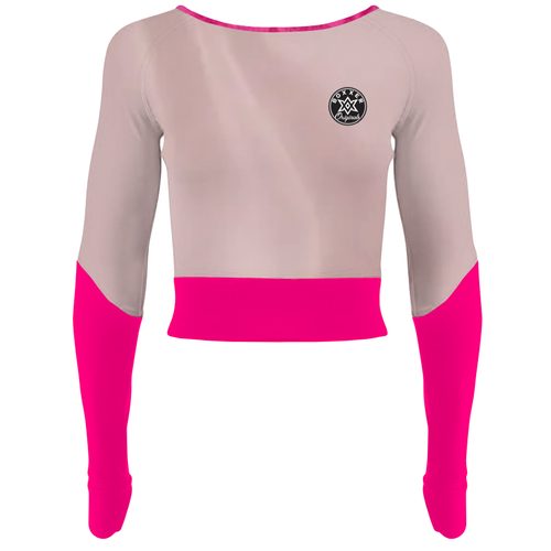 Long Sleeve Crop Top – custom double-layer Lycra long-sleeve fight top for boxing, Muay Thai and MMA, with optional crystal detailing.