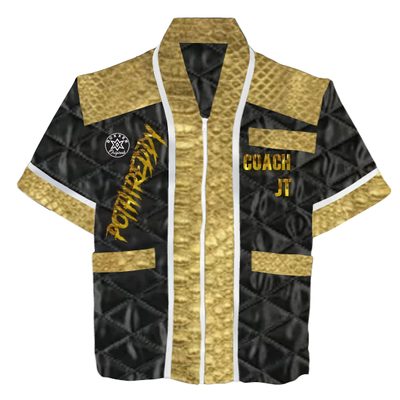 Groove Corner Jacket – short-sleeve boxing and Muay Thai team jacket with shoulder panels, V-shaped back design and three deep front pockets.