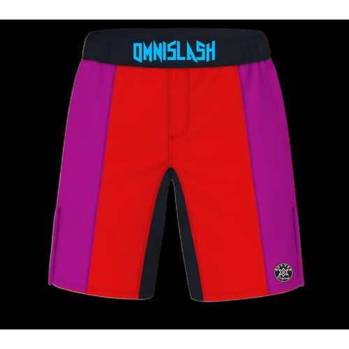 Three Panel MMA Shorts – custom MMA shorts with front/back colour blocks and matching side panels, plus stretch gusset and flex-fit waistband.